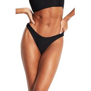 Seafolly  Australia Sea Dive High Cut Bikini Bottoms Black  Sz US S